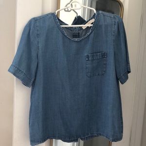 Chambray shortsleeve Loft denim top
